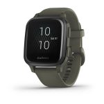 Venu® Sq – Music Edition Slate Aluminum Bezel with Moss Case and Silicone Band