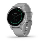 vívoactive® 4S Silver Stainless Steel Bezel with Powder Gray Case and Silicone Band