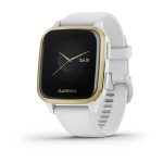 Venu® Sq Light Gold Aluminum Bezel with White Case and Silicone Band