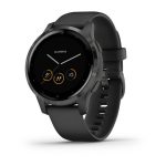 vívoactive® 4S Slate Stainless Steel Bezel with Black Case and Silicone Band