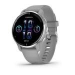 Venu® 2 Plus Silver Stainless Steel Bezel with Powder Gray Case and Silicone Band