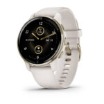 Venu® 2 Plus Cream Gold Stainless Steel Bezel with Ivory Case and Silicone Band