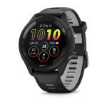 Forerunner® 265 Black Bezel and Case with Black/Powder Gray Silicone Band
